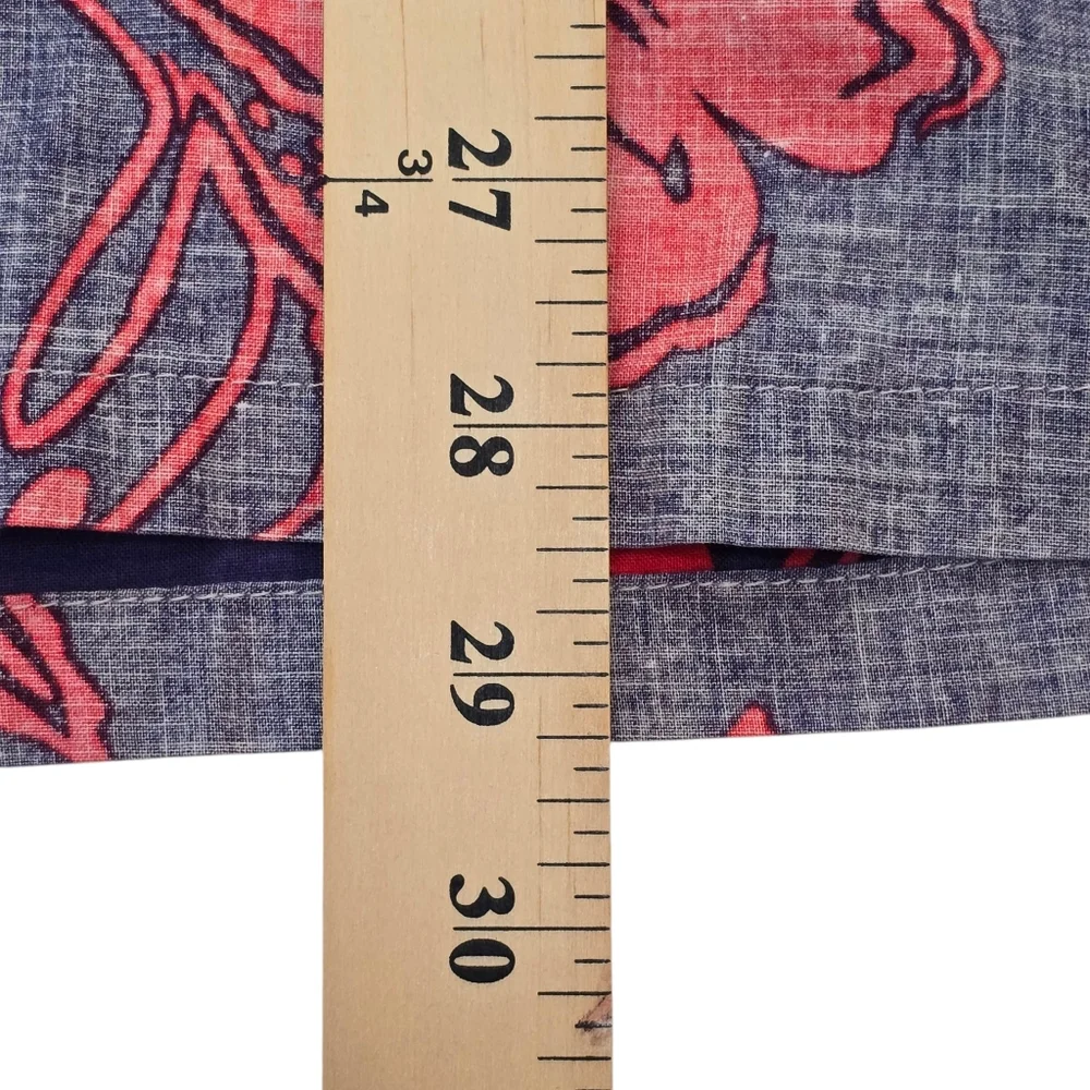 VTG Charlie Richard Shoreline Red/Blue 1/4 Button Up Hawaiian Shirt, Men's Sz XL